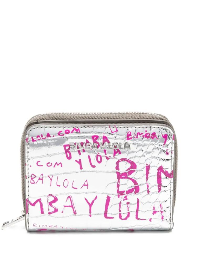 Bimba y Lola logo-stamp crocodile-effect wallet - Silver Cover