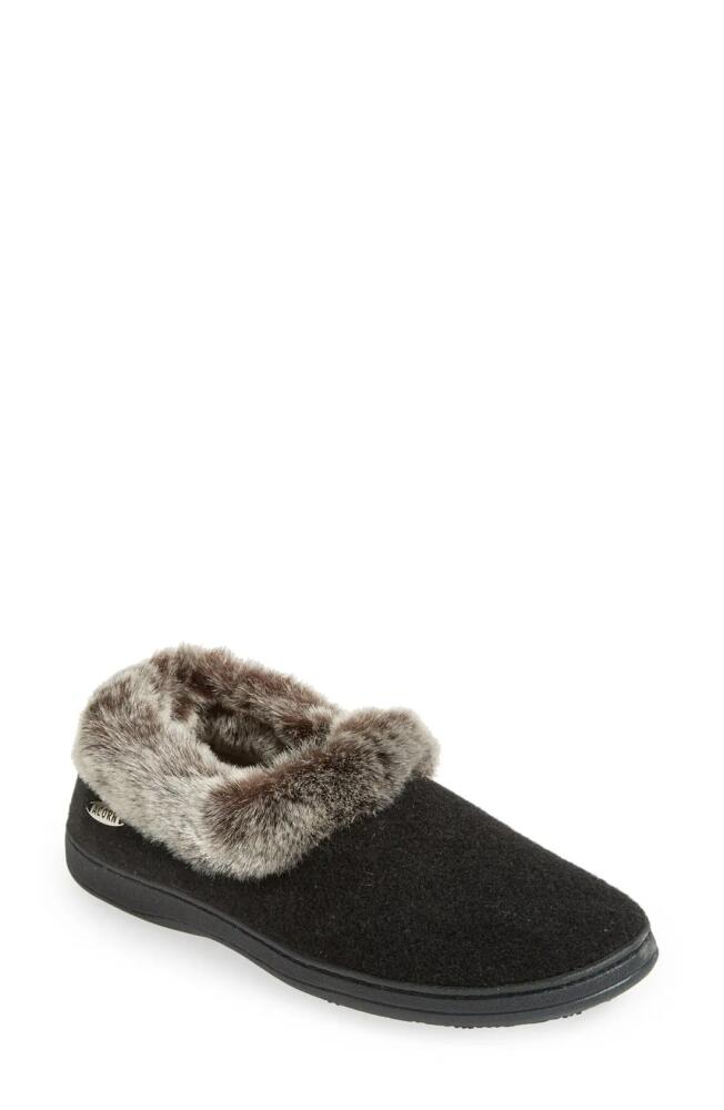 Acorn Faux Fur Slipper in Black Cover