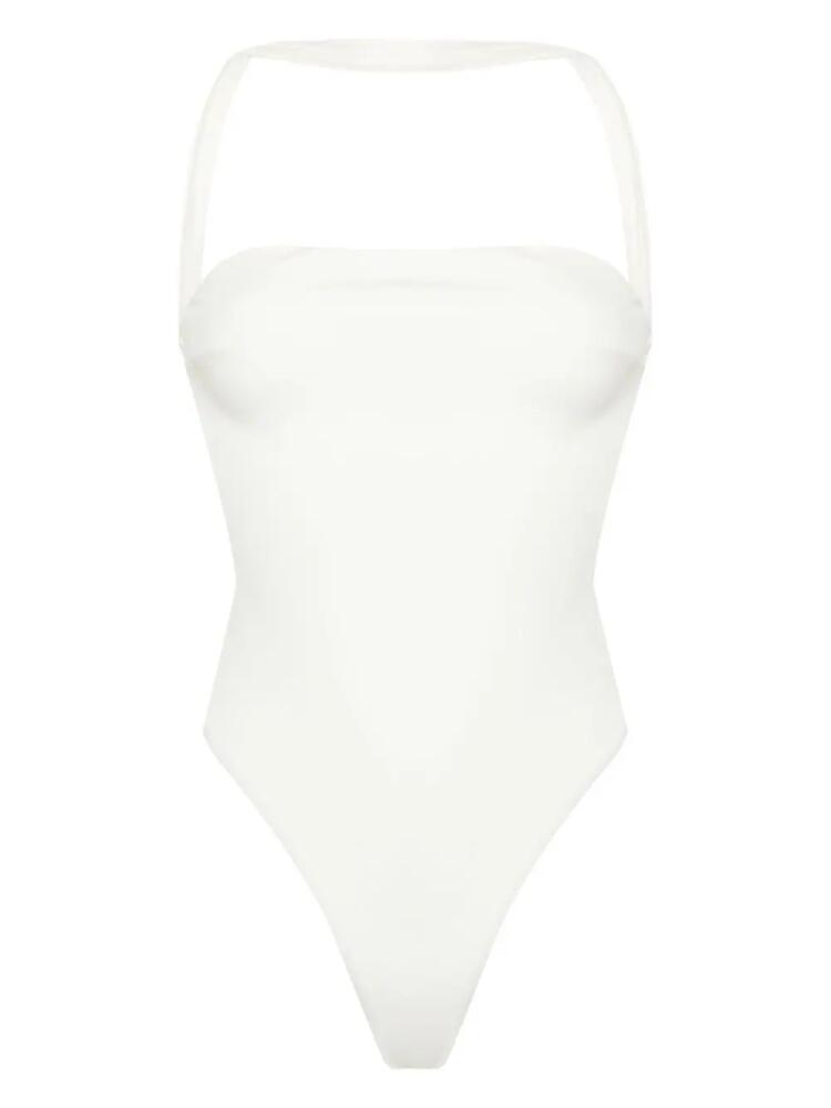 GCDS Couture halterneck swimsuit - White Cover