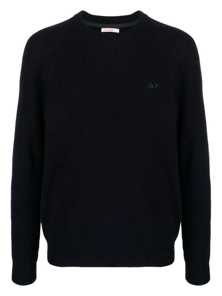 Sun 68 crew-neck ribbed-knit jumper - Blue Cover