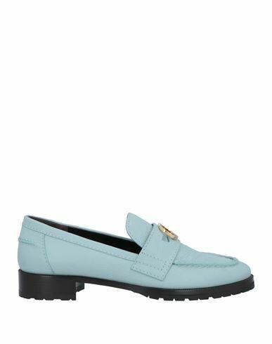 Skorpios Woman Loafers Sky blue Leather Cover