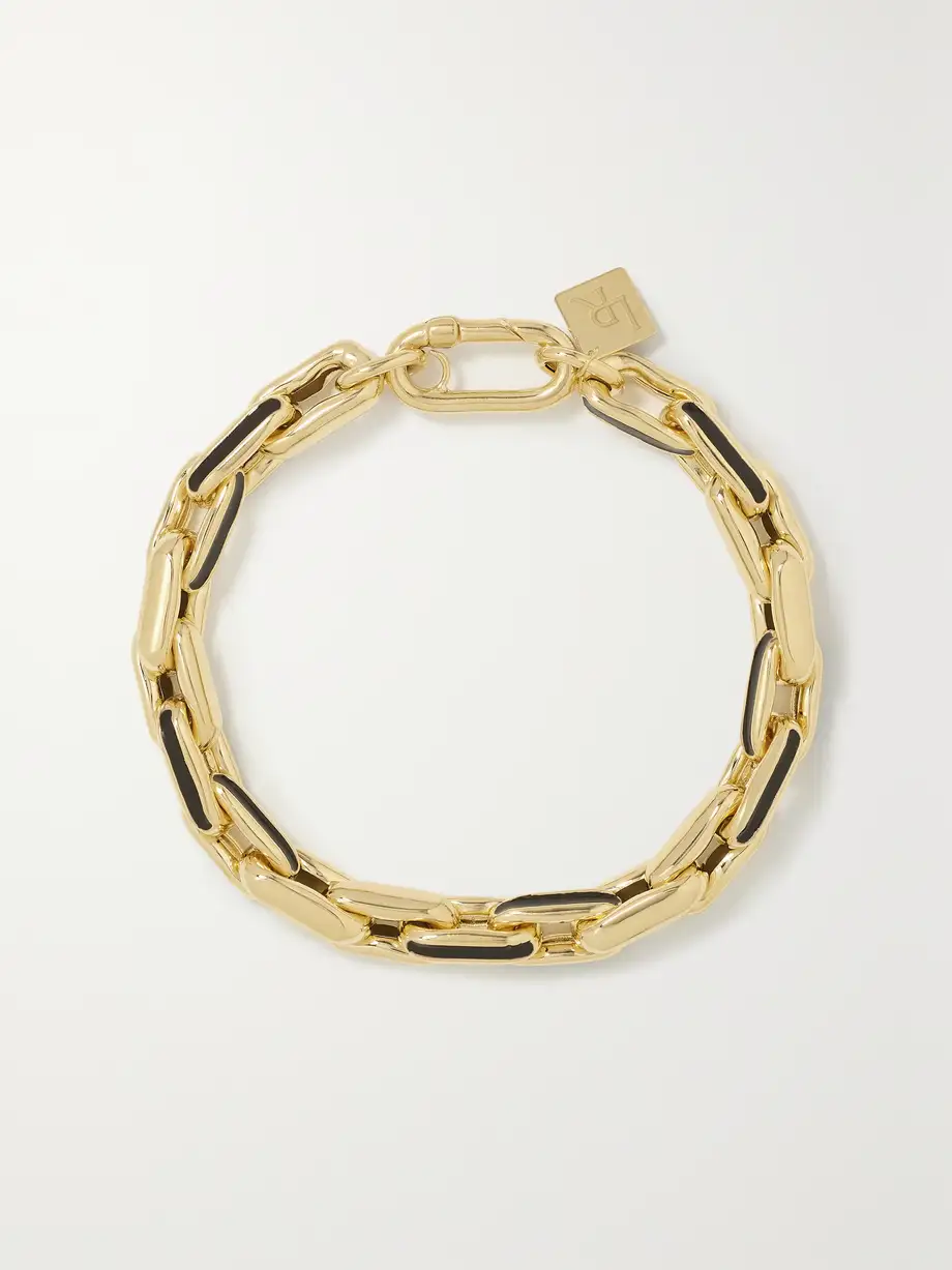 Lauren Rubinski - Small 14-karat Gold And Enamel Bracelet - One size Cover