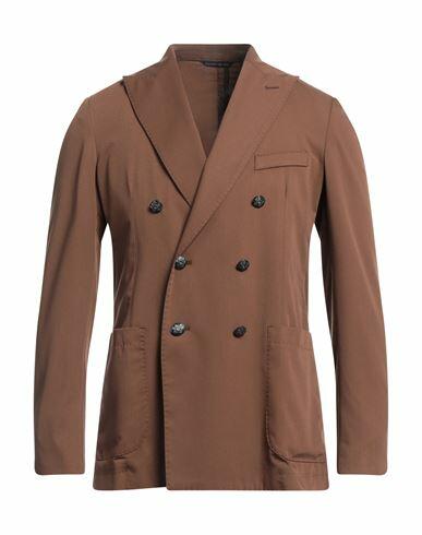 Alessandro Dell'acqua Man Blazer Brown Polyester, Viscose, Elastane Cover