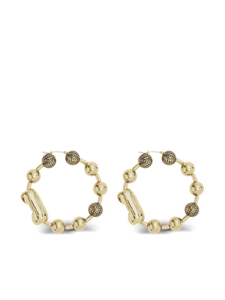 Marc Jacobs The Monogram ball-chain hoop earrings - Gold Cover