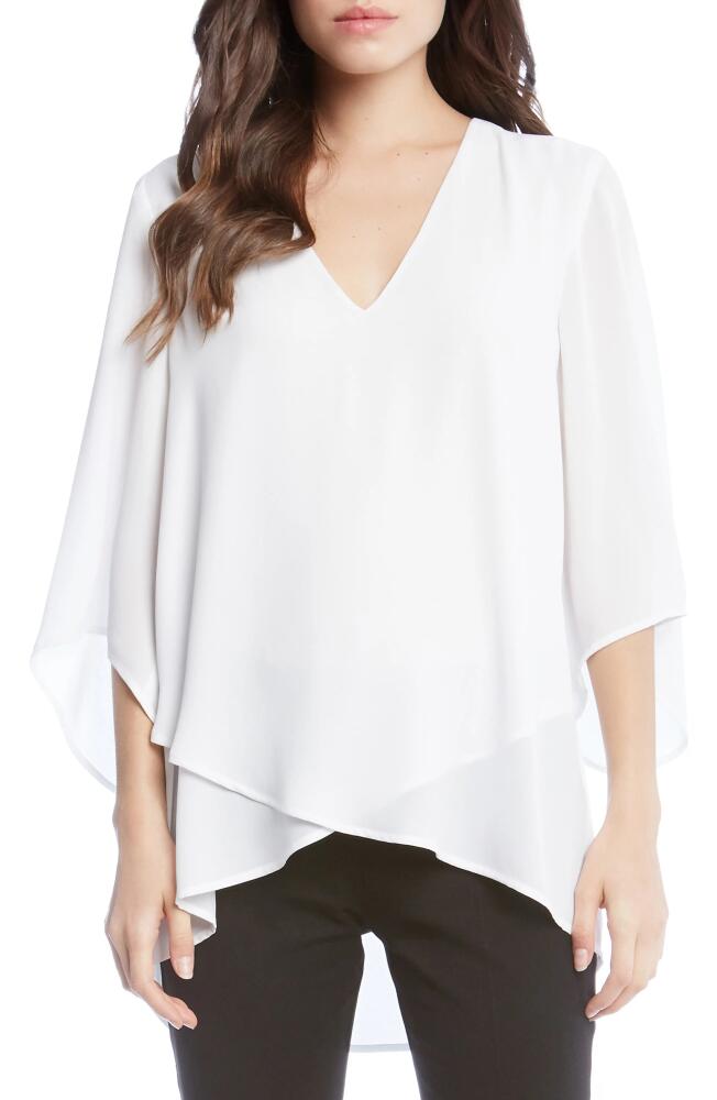 Karen Kane Asymmetrical Crepe Top in Off White Cover