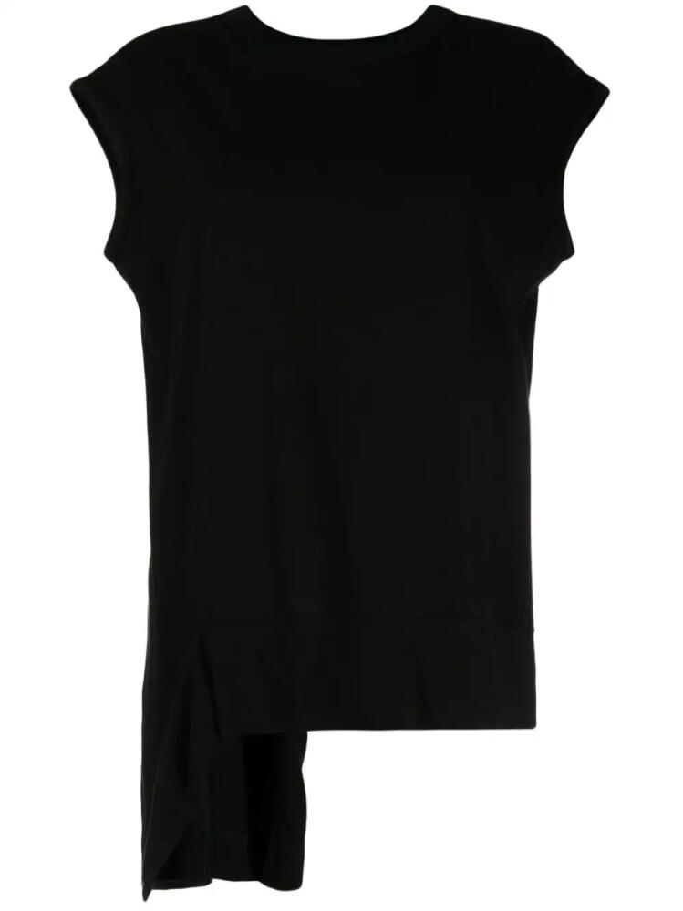 Yohji Yamamoto asymmetric cotton T-shirt - Black Cover