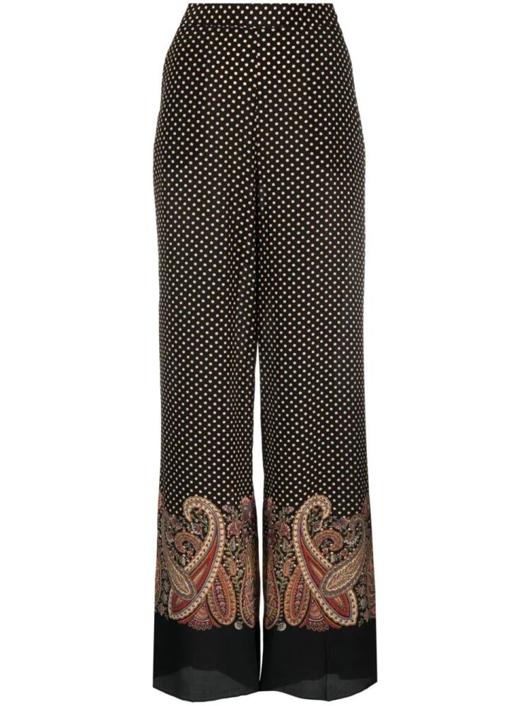 ETRO paisley-print wide-leg trousers - Black Cover