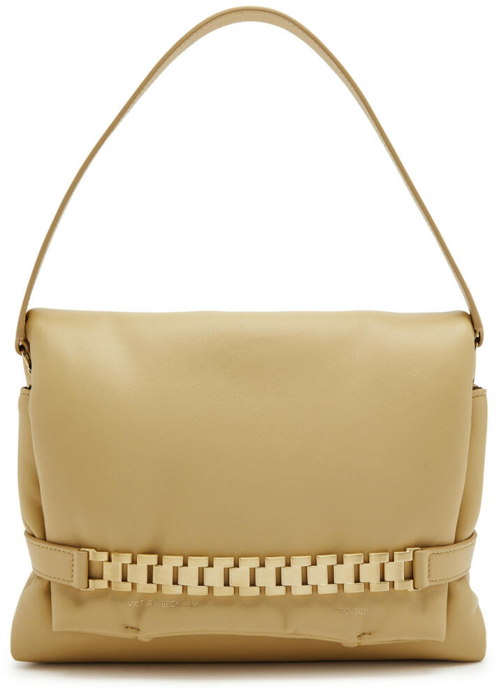 Victoria Beckham Puffy Chain Leather Pouch - Sand Cover