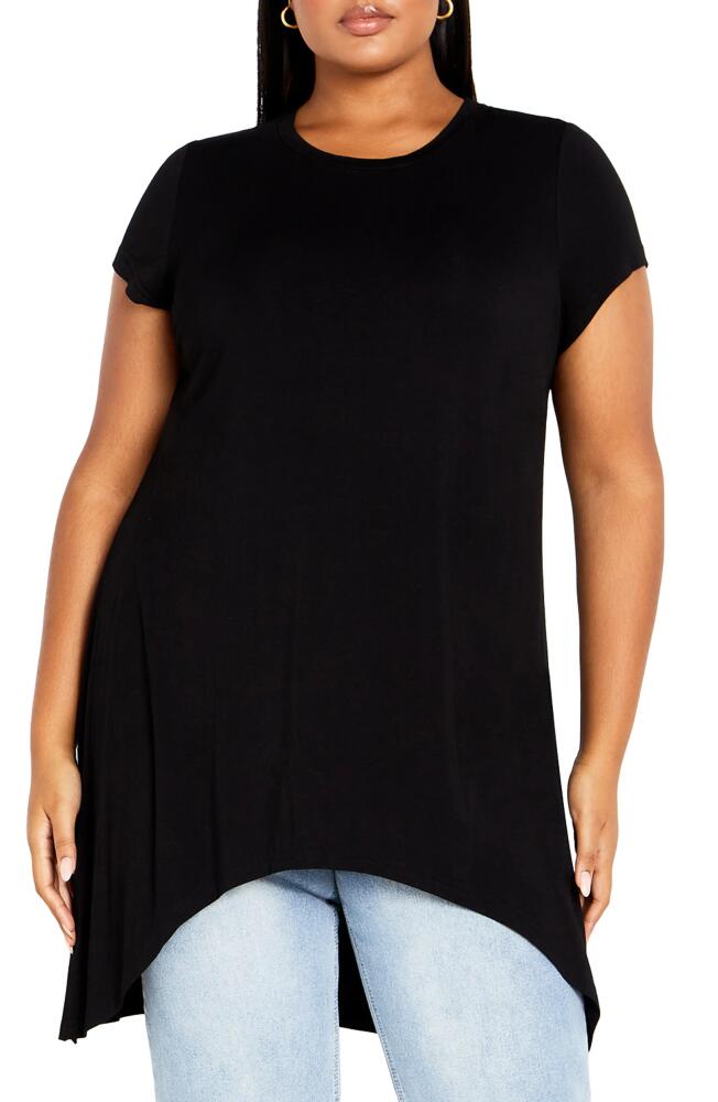 City Chic Lulu High-Low Hem Top in Black Cover