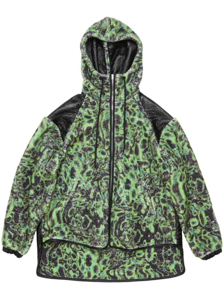 Acne Studios printed fleece hooded jacket - Green Cover