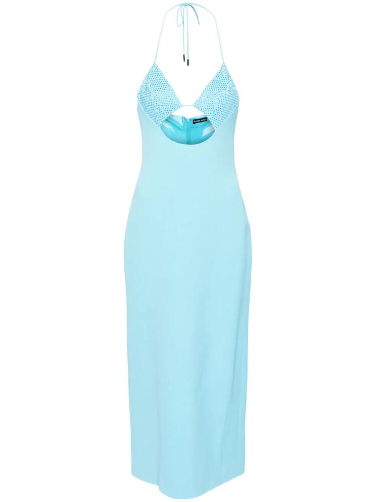 David Koma rhinestoned cut-out maxi dress - Blue Cover