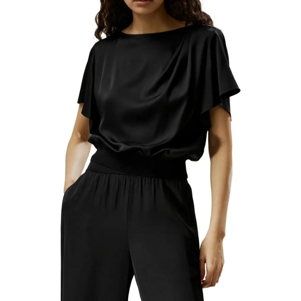 Lilysilk Short rippled batwing sleeves Silk Shirt in Black Cover