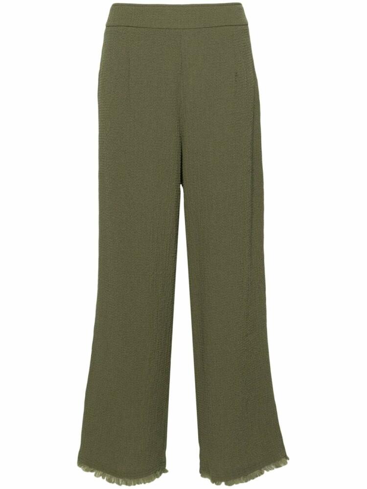 Bimba y Lola crinkled straight-leg trousers - Green Cover