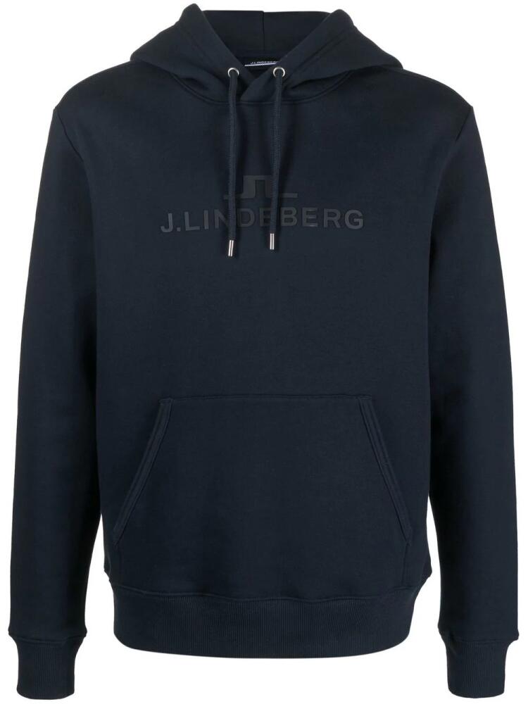 J.Lindeberg Alpha logo-print hoodie - Blue Cover