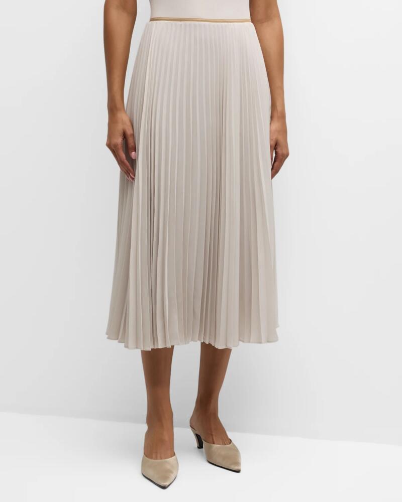 Vince Draped Pleated Midi Skirt Cover