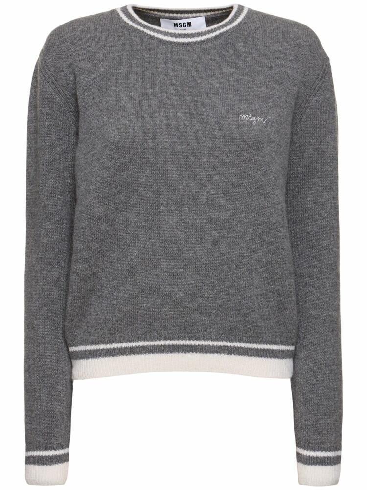 MSGM Wool Blend Knit Crewneck Sweater Cover