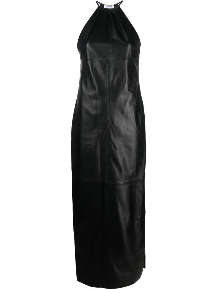 Filippa K leather halter-neck maxi dress - Black Cover