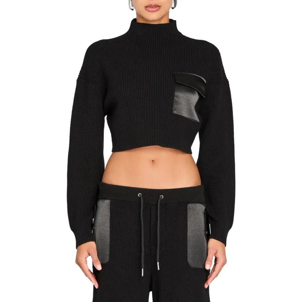 SER.O.YA Donna Mid Cropped Sweater in Black Cover