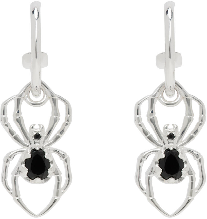 Stolen Girlfriends Club Silver Spider Onyx Anchor Sleepers Earrings Cover