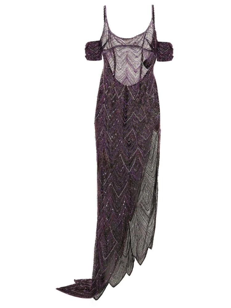 The Attico embellished tulle gown - Purple Cover