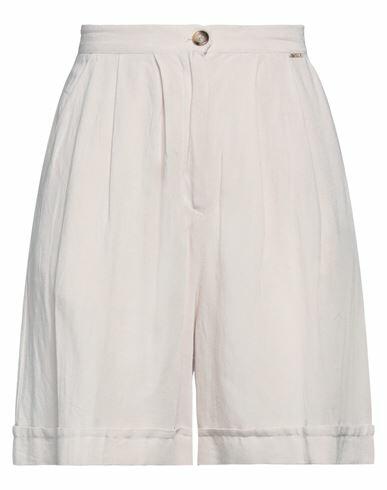 Mdm Mademoiselle Du Monde Woman Shorts & Bermuda Shorts Ivory Viscose, Linen Cover