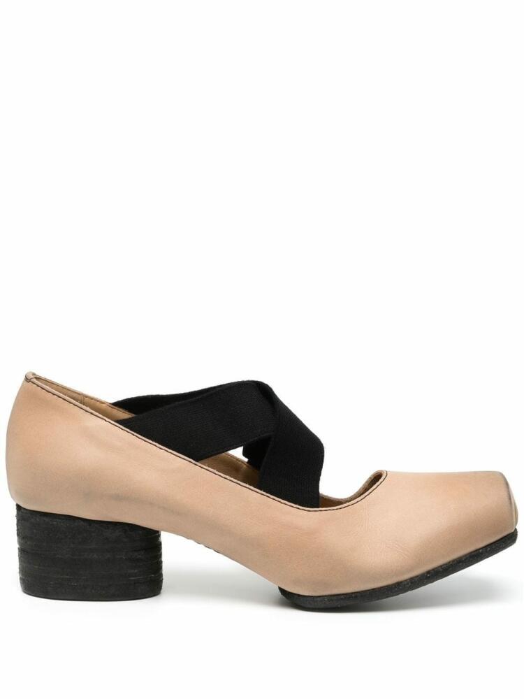 Uma Wang Ballerina square toe elasticated pumps - Brown Cover