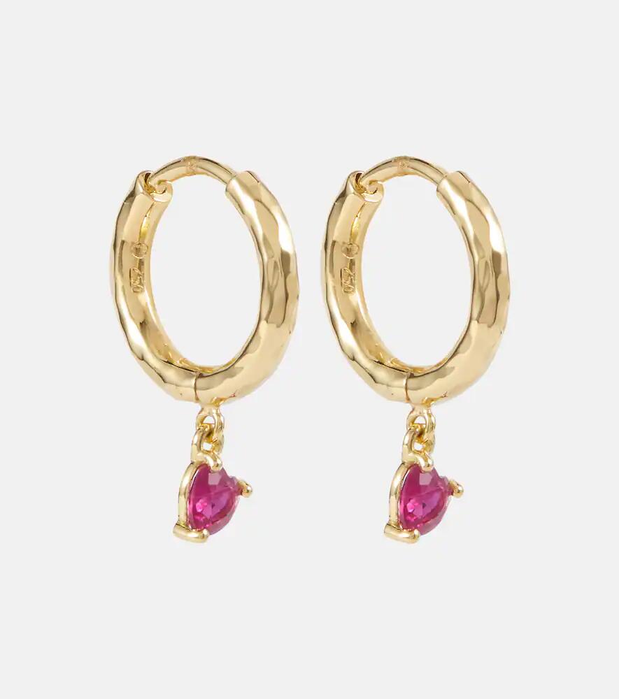 Octavia Elizabeth Charmed Micro Gabby 18kt gold hoop earrings with ruby Cover