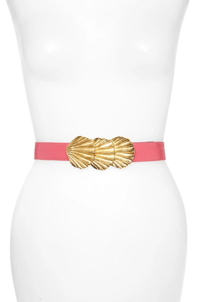 Raina Sally Shell Clasp Leather Belt in Pink Cover