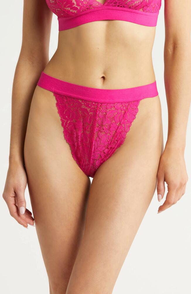 KILO BRAVA High Cut Lace Thong in Azalea Pink Cover