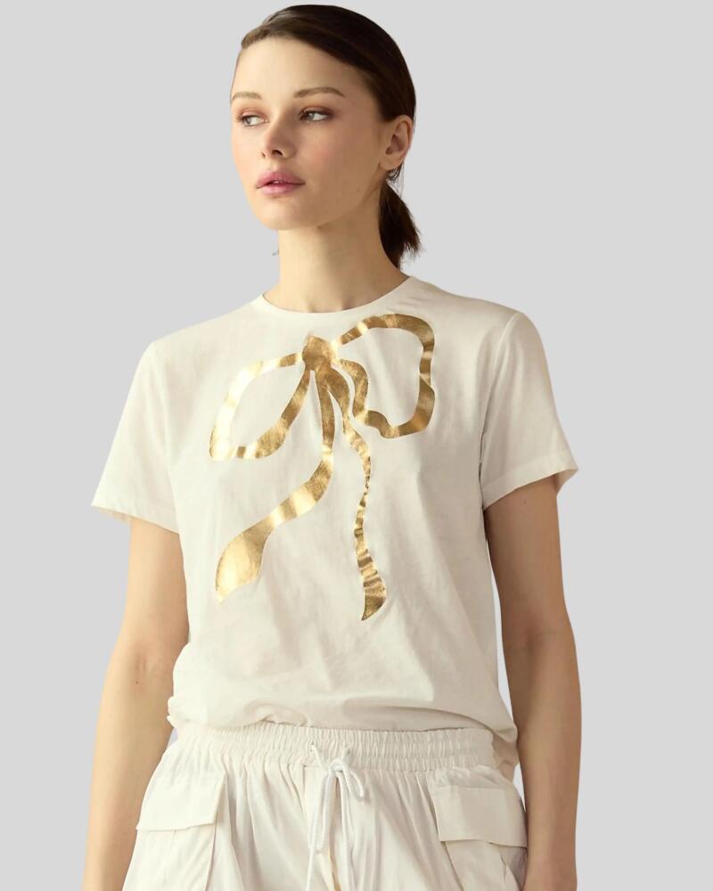 Cynthia Rowley Metallic Bow Tee in White Cover