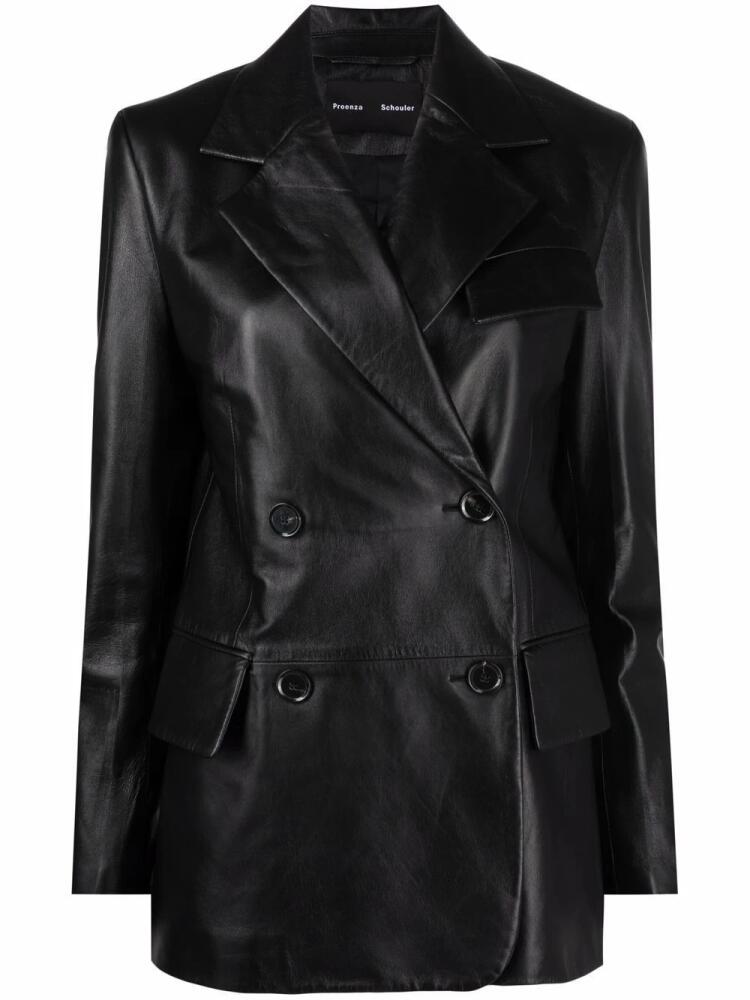 Proenza Schouler single-breasted leather blazer - Black Cover