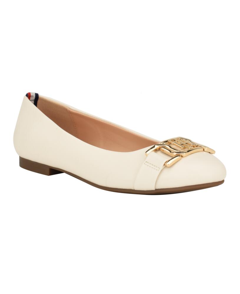 Tommy Hilfiger Women's Gallyne Classic Ballet Flats - Ivory- Manmade Cover