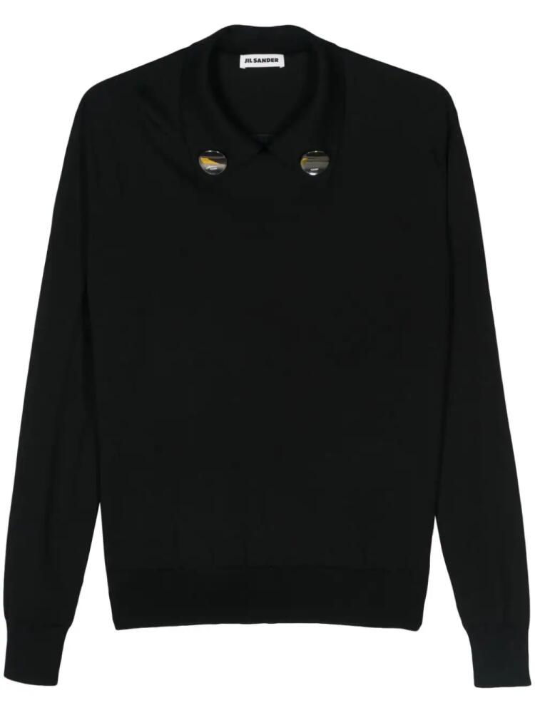 Jil Sander pin badge-detailed sweater - Black Cover