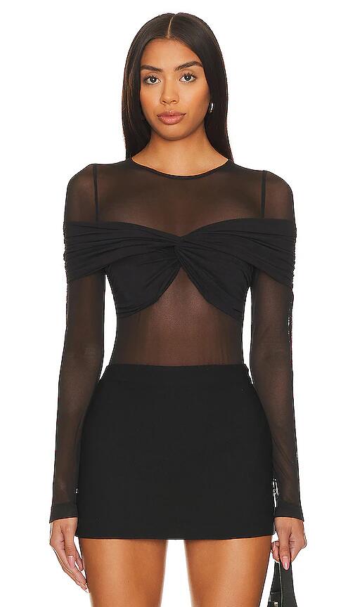 MISHA Nerida Mesh Bodysuit in Black Cover