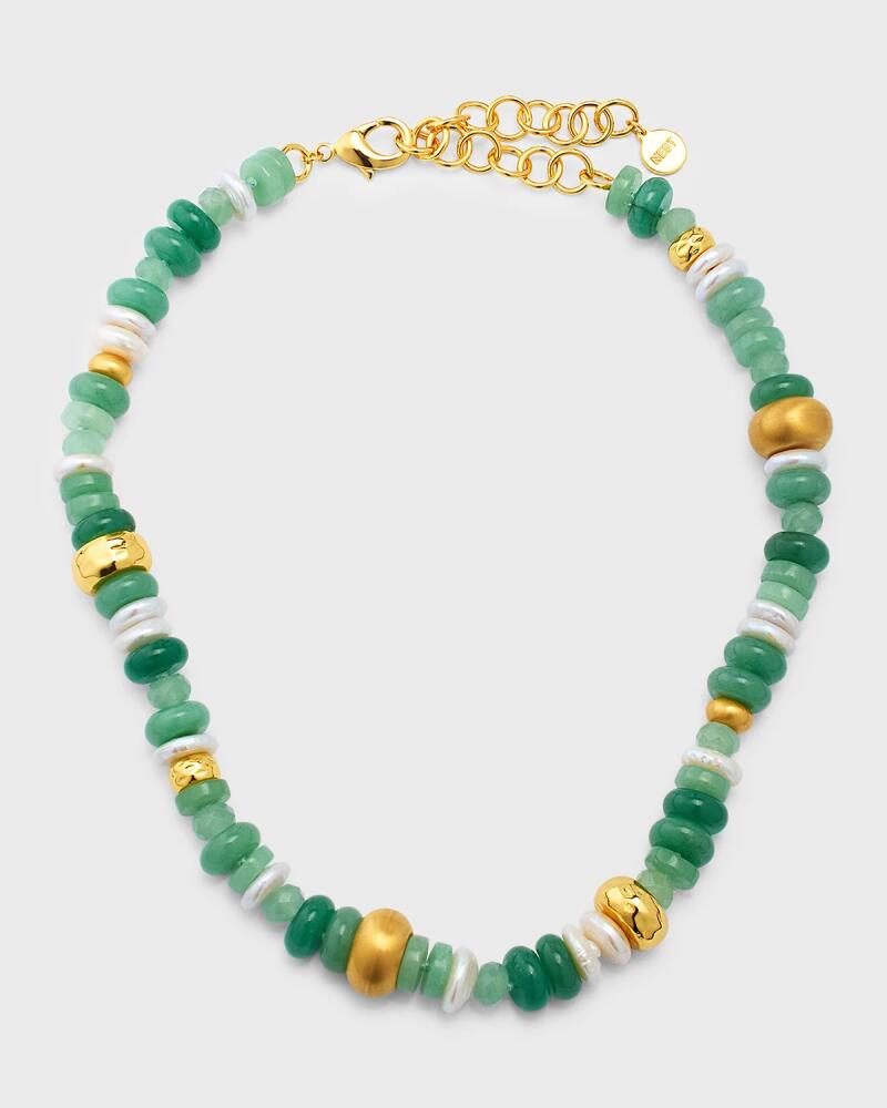 NEST Jewelry Jade Aventurine and Pearl Strand Necklace Cover