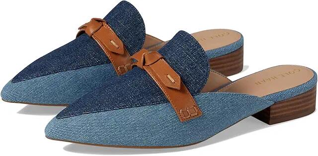 Cole Haan Piper Bow Mule (Light Denim/Dark Denim/Pecan Leather) Women's Flat Shoes Cover