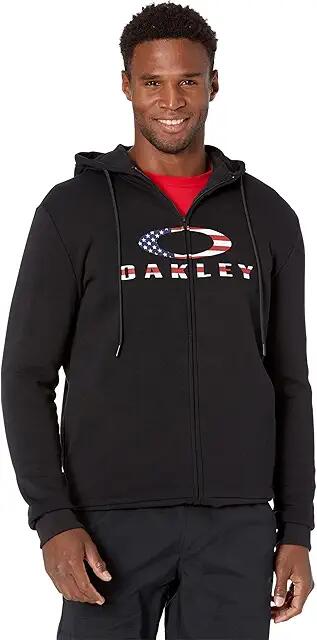 Oakley Bark Full Zip Hoodie 2.0 (Black/American Flag) Men's Clothing Cover