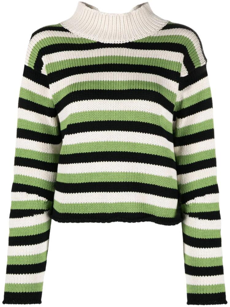 Marni striped crochet-knit jumper - Green Cover