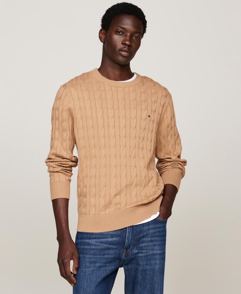 Tommy Hilfiger Men's Classic Cable Crewneck Sweater - Safari Canvas Cover