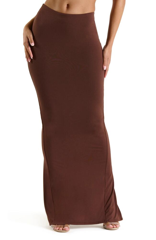 Naked Wardrobe Maxi Skirt in Chocolate Cover