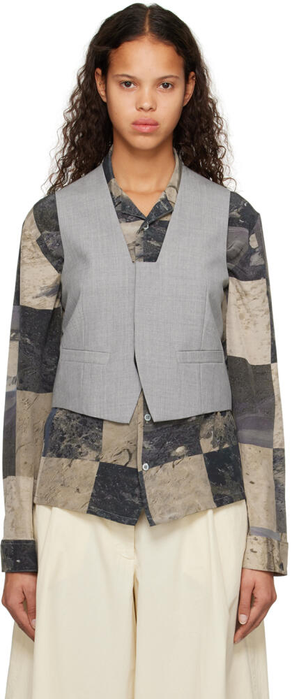 Victoria Beckham Gray Tailored Vest Cover