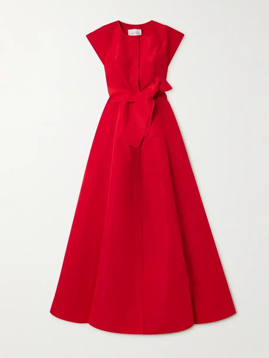 Carolina Herrera - Belted Silk-mikado Gown - Red Cover