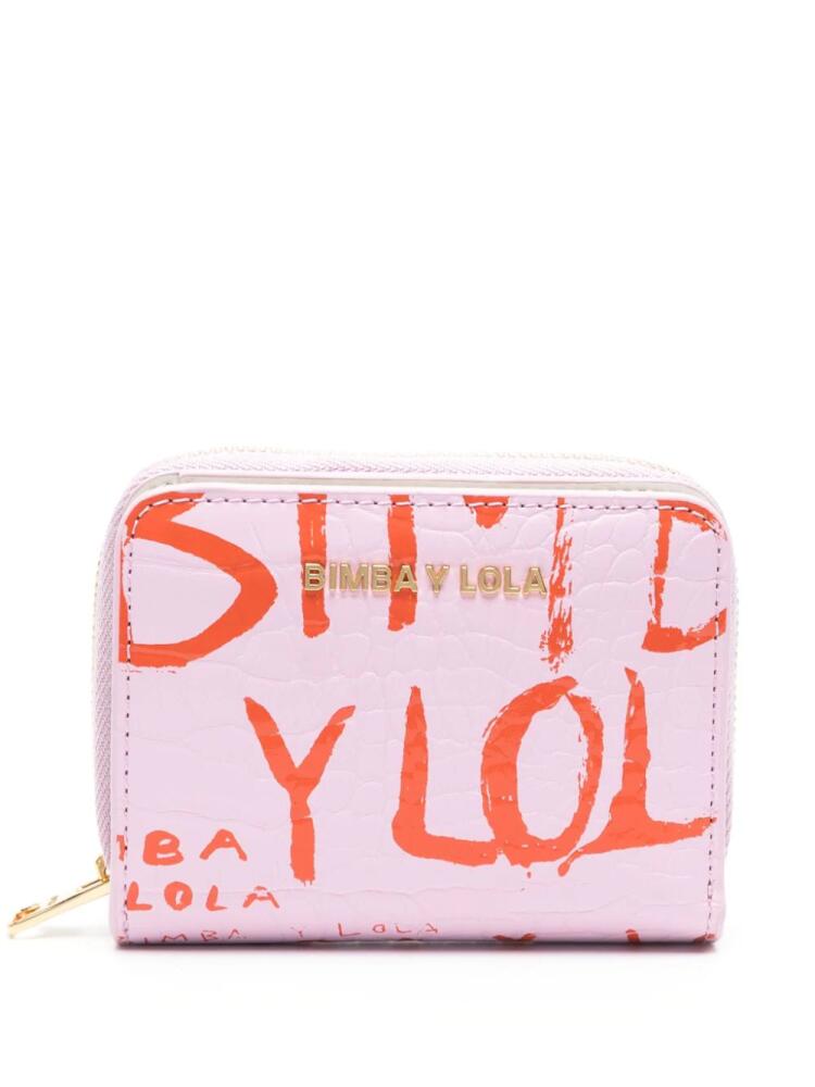 Bimba y Lola all-over logo-print bi-fold wallet - Pink Cover