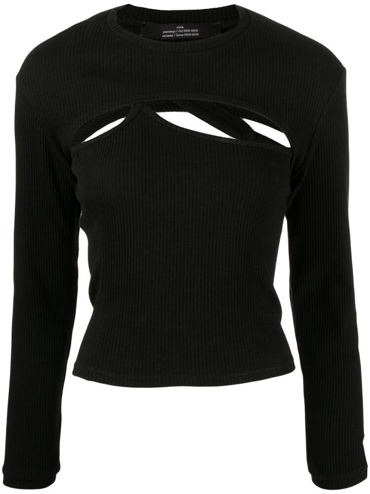 Rokh cut out-detail knitted top - Black Cover