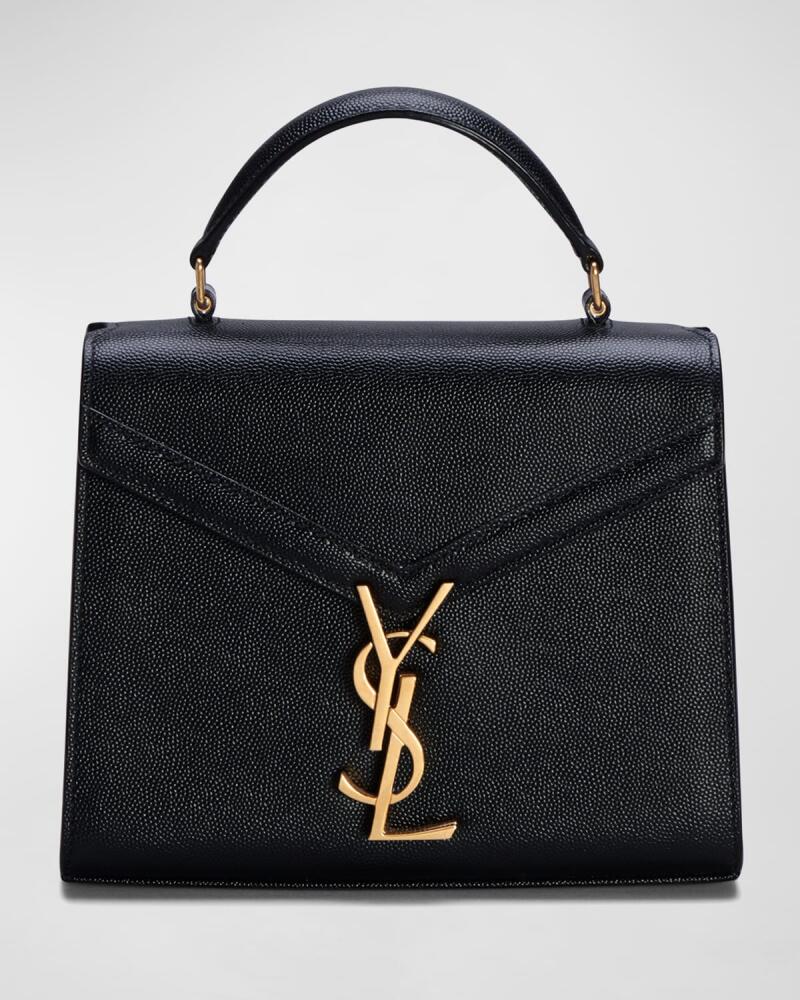 Saint Laurent Cassandra Mini YSL Top Handle Crossbody Bag in Grained Leather Cover