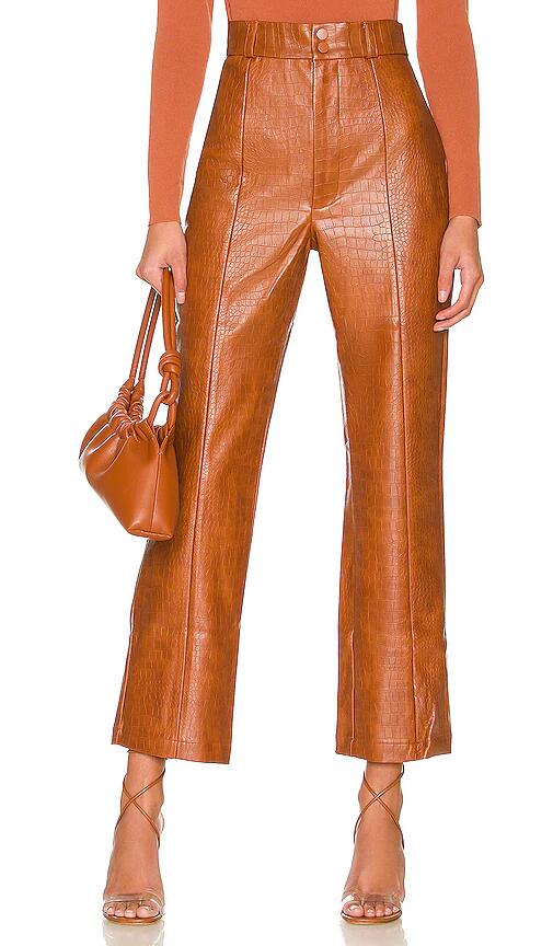 Bardot Croc Faux Leather Pant in Cognac Cover