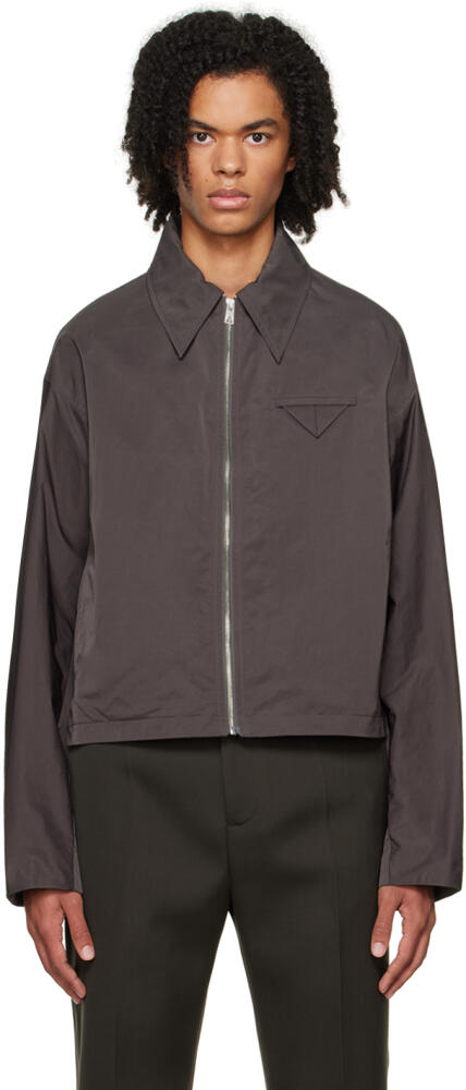 Bottega Veneta Gray Triangle Pocket Jacket Cover