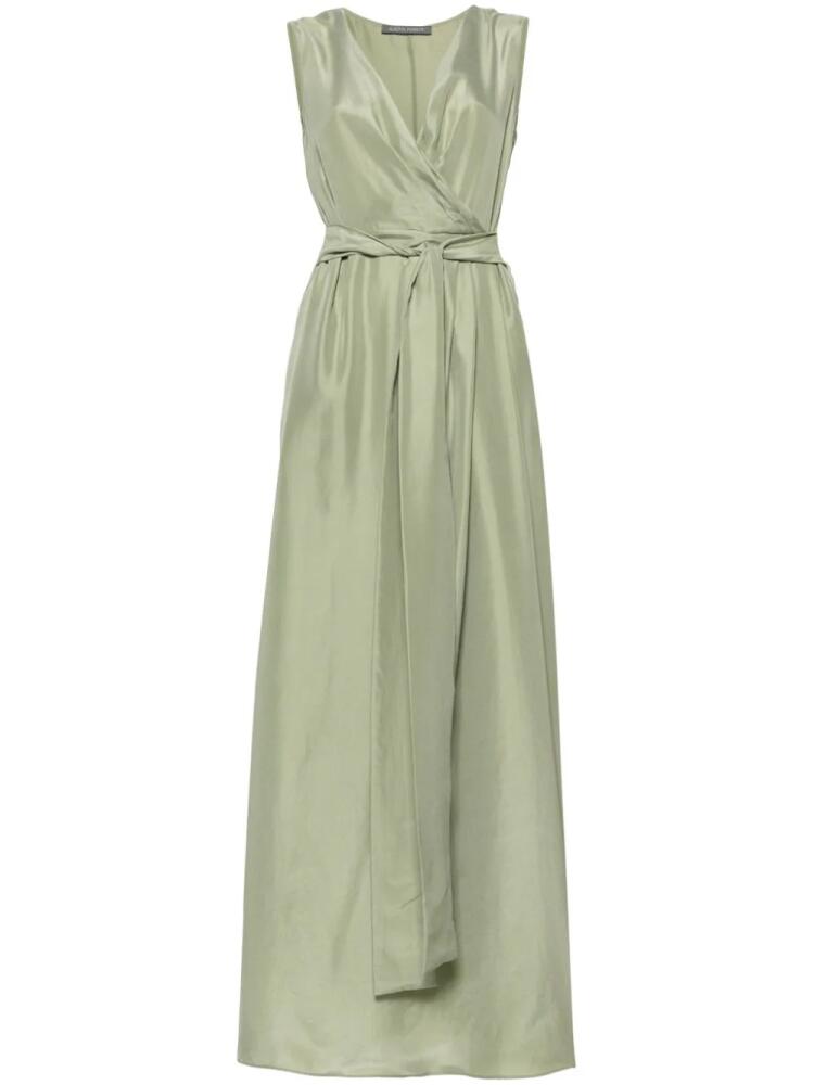 Alberta Ferretti silk pleated maxi dress - Green Cover