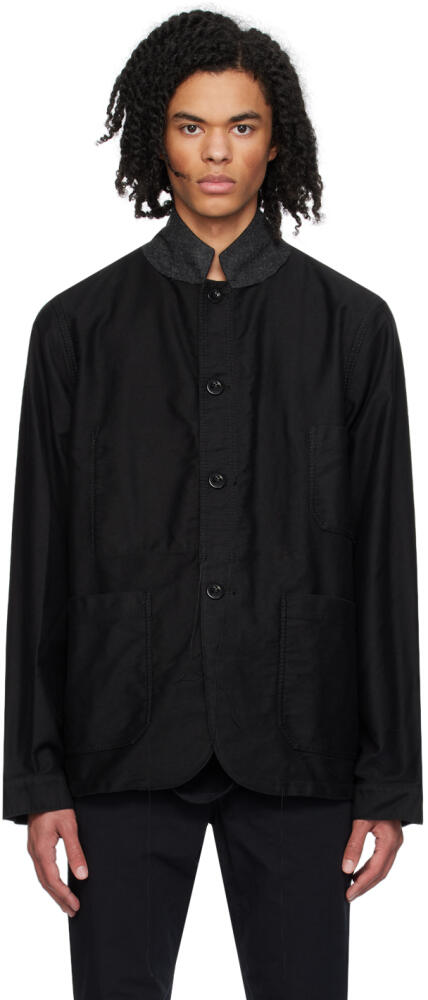 sacai Black Loose Thread Jacket Cover