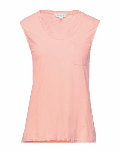 Crossley Woman T-shirt Salmon pink Cotton, Linen Cover